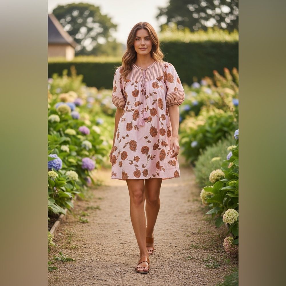 Knox Rose Pink and Brown Floral Mini Dress